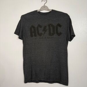 AC/DC T-Shirt Mens Large Charcoal Grey Excellent Back In Black Graphic Tee
